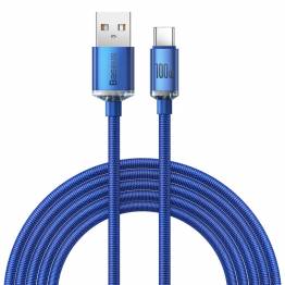Legendary hållbar gamer USB till USB-C kabel med vinkel - 2m - Blå