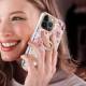 Skyddande iPhone 13 Pro Max-skal med fingerhållare - Pink gardenia