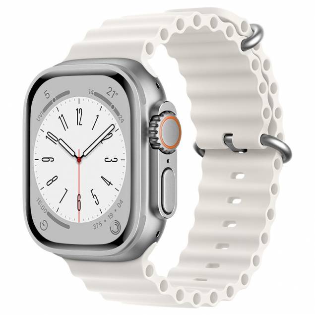 Havsilikonrem till Apple Watch 42/44/45/49mm - Vit