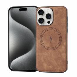 iPhone 15 Pro MagSafe-fodral i brun konstläder