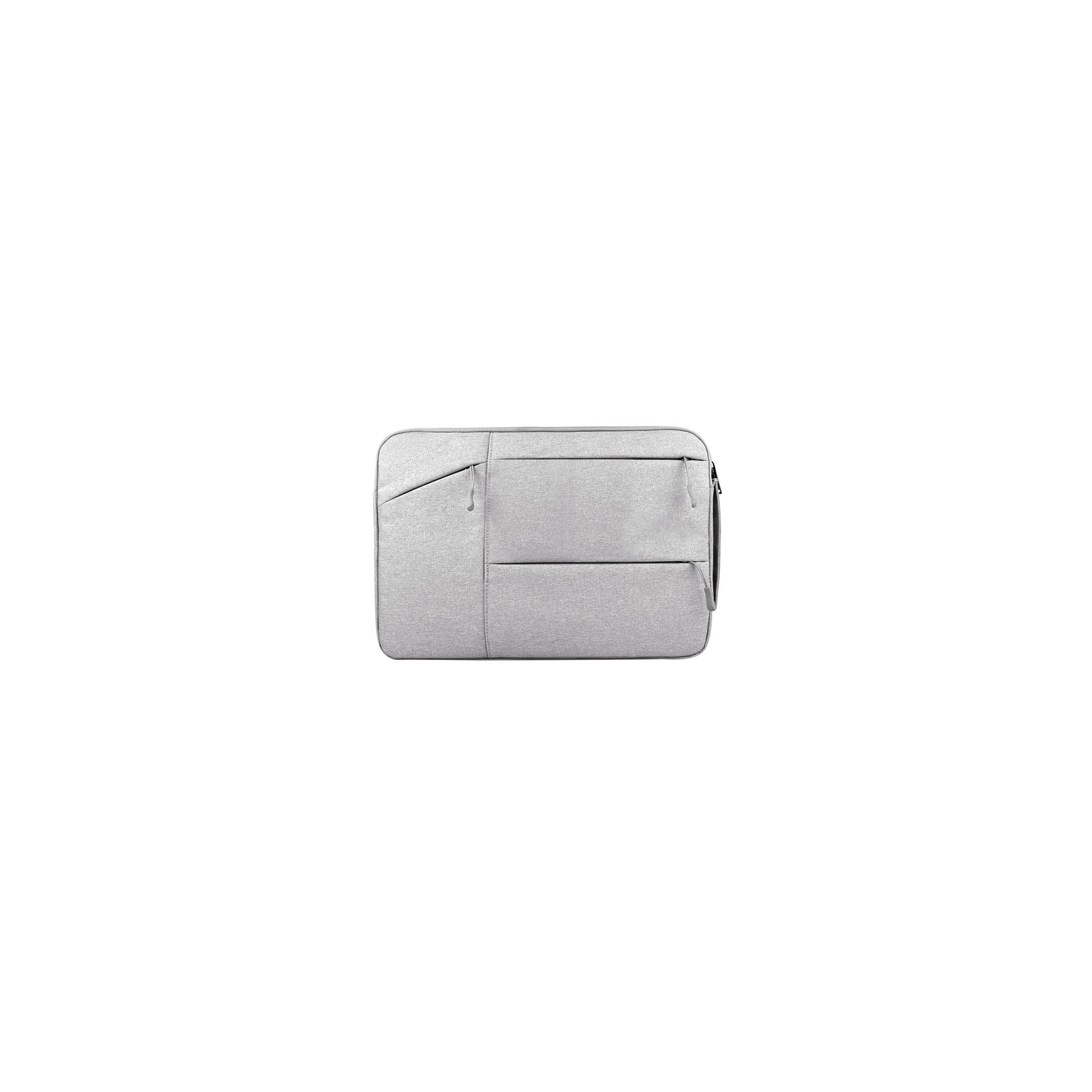 Macbook 14 \" Fodral I Mjukt Oxford Tyg Med 3 Fickor Ljusgrå