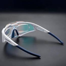  RockBros polariserade cykelglasögon med fodral och ram för linser med styrka - Vit
