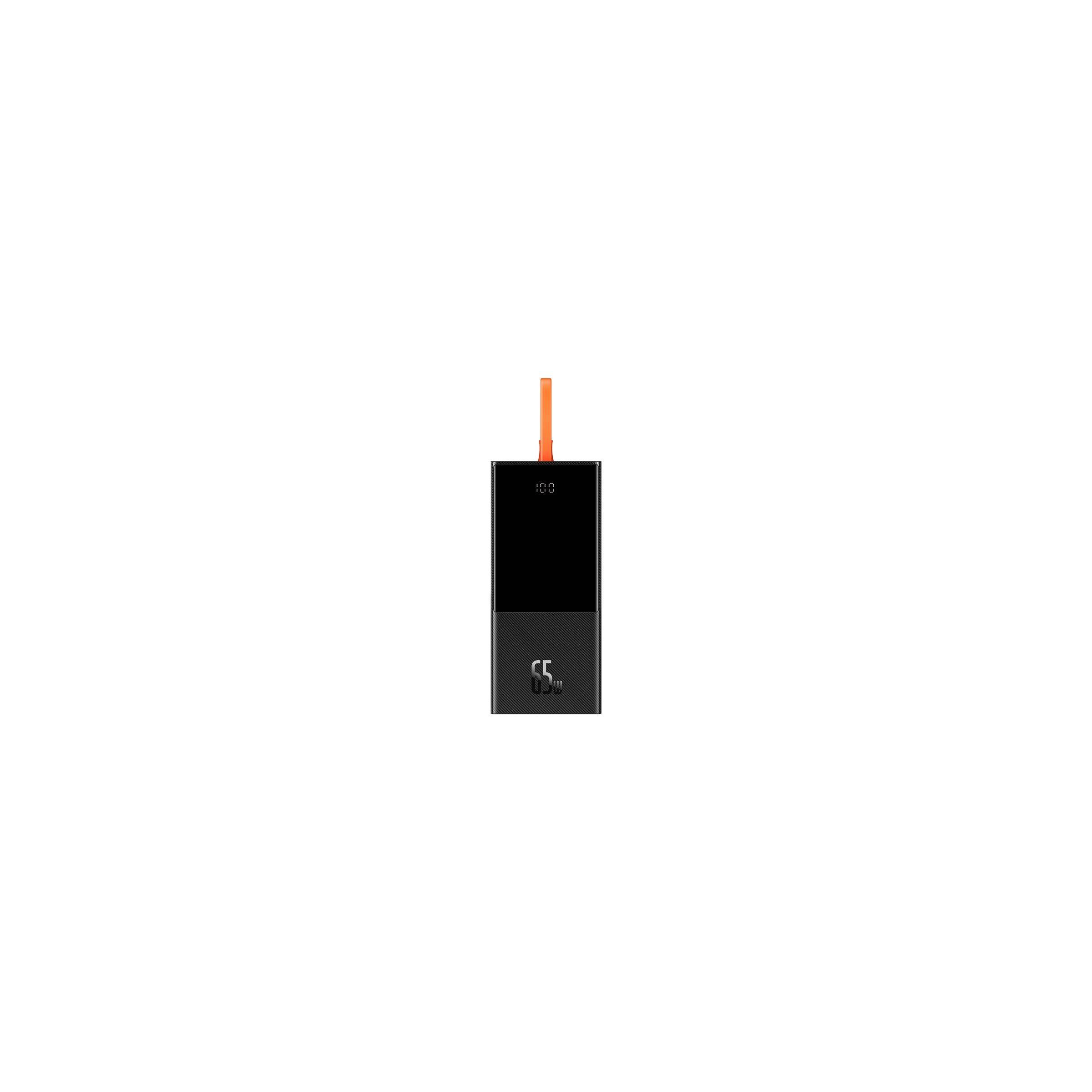 Kraftfull Baseus 65w Powerbank Med Fast Usb C Kabel 20.000mah Svart