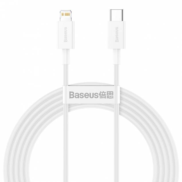 Baseus Superior USB-C till Lightning kabel - 2m - Vit