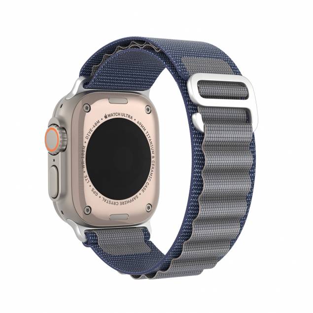 Apple Watch Ultra nylon Loop band 42/44/45/49mm - Blå/Grå