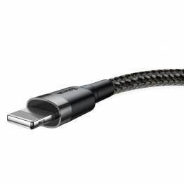  Baseus Cafule hårdfør vävd Lightning-kabel - 1m - Svart/Grå