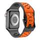 2-färgad silikonrem till Apple Watch 42/44/45/49mm - Svart/Orange