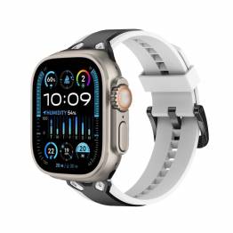 2-färgad rem till Apple Watch 42/44/45/49mm - Svart/Vit