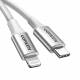 Ugreen vävd USB-C till Lightning-kabel - MFi - 1m - Silver