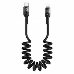 Mcdodo USB-C till Lightning spiral kabel från 43 till 180 cm - Svart vävd