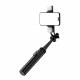 Selfiestang 3-i-1 med tripod, fjernbetjening og dual LED lys - op til 1,33m