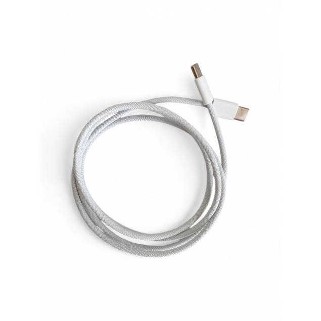 USB-C kabel med nylon vävning - 100W - 1m - Vit