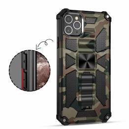  Extra skyddande iPhone 12 Pro Max-fodral med kickstand - Grön camo