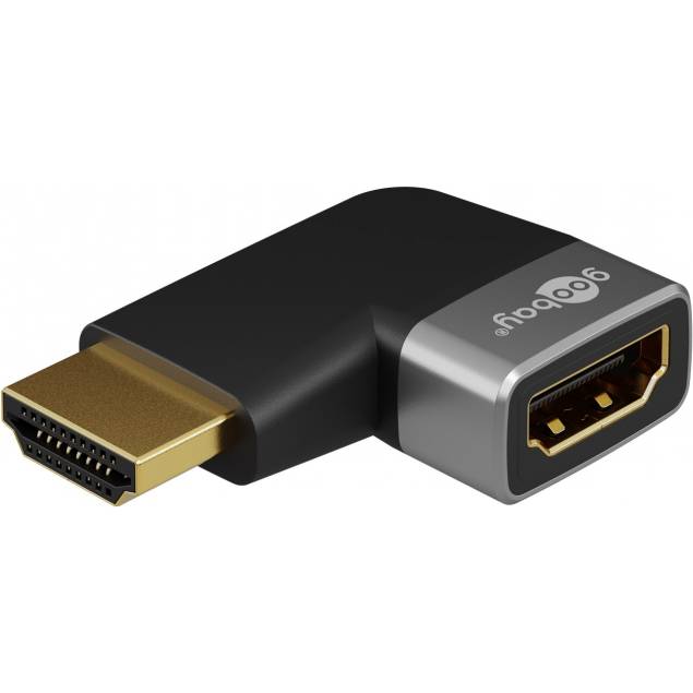 Goobay HDMI hon till HDMI han med 90 graders vinkel - Platt - 8K@60Hz