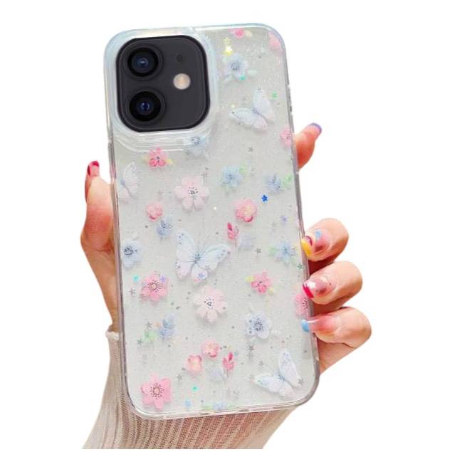 iPhone 11 skyddande skal - Blommor och fjärilar