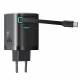 Joyroom 65W GaN PD-laddare med utdragbar USB-C-kabel och USB-C/USB-A portar