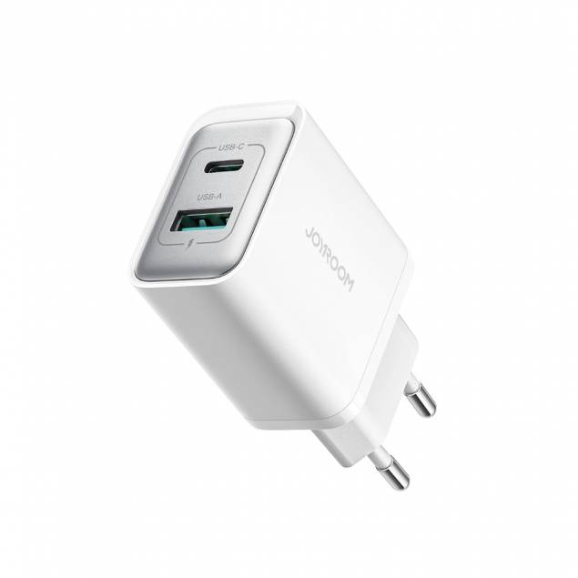 Joyroom Dual iPhone/iPad USB QC3.0 och USB-C PD laddare - 30W - Vit