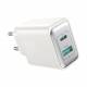 Joyroom Dual iPhone/iPad USB QC3.0 och USB-C PD laddare - 30W - Vit