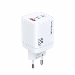  Wozinsky 65W GaN PD-laddare med 2x USB-C och 1x USB-A portar