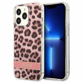 Guess GUHCP13LHSLEOP iPhone 13 Pro / 13 pink hardcase Leopard