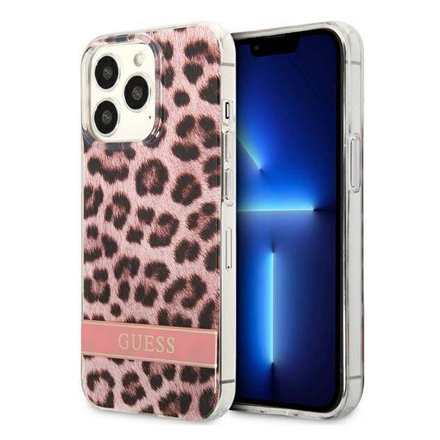 Guess GUHCP13LHSLEOP iPhone 13 Pro / 13 pink hardcase Leopard