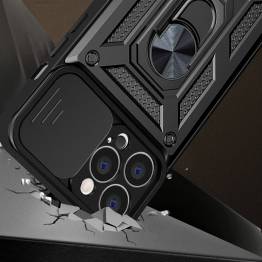  Hybrid Armor Camshield-sag til iPhone 13 Pro Max med kamera-cover blå