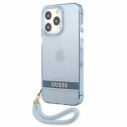  Guess iPhone 13 Pro / 13 blå hardcase Translucent Stap