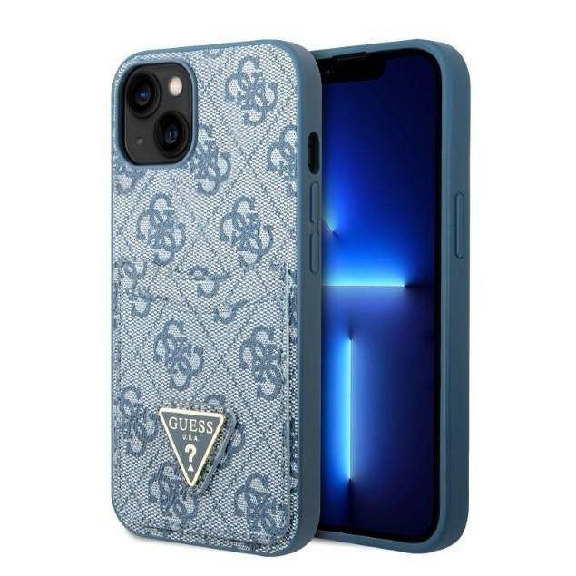 Guess iPhone 13 mini blå hardcase 4G trekantlogo med kortplads