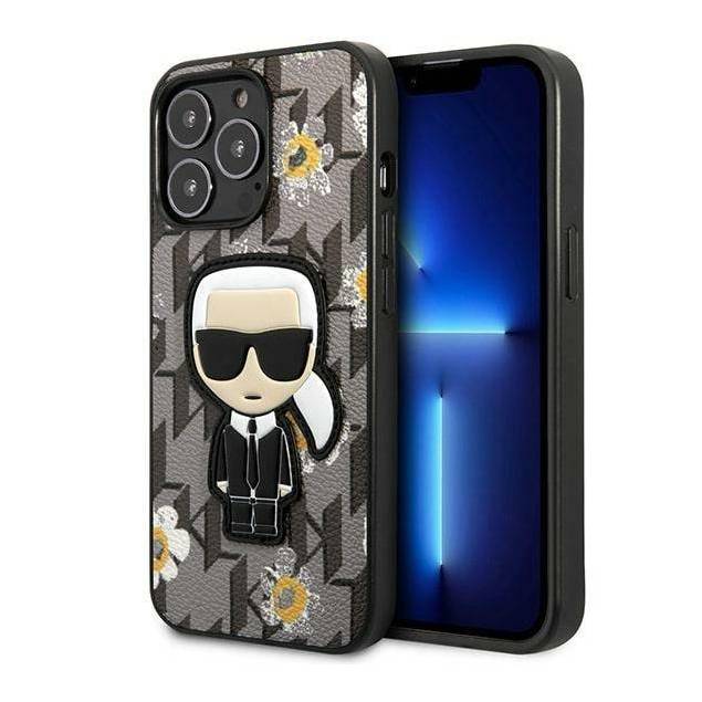 Karl Lagerfeld Flower Ikonik Karl cover til iPhone 13 Pro / iPhone 13 - grå