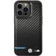 Case BMW iPhone 13 Pro / 13 sort hardcase læder Carbon