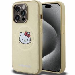 Hello Kitty læder Kitty Head MagSafe cover til iPhone 13 Pro Max - guld