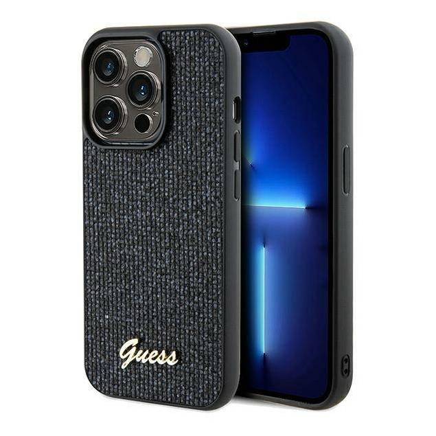 Guess Disco Metal Script cover til iPhone 13 Pro / 13 - sort