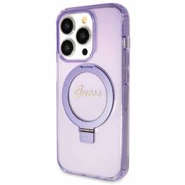  Guess Ring Stand Script Glimmer MagSafe cover til iPhone 13 Pro Max - lilla