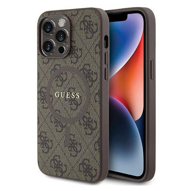 Guess 4G Collection Læder MagSafe Cover til iPhone 13 Pro Max - Brun