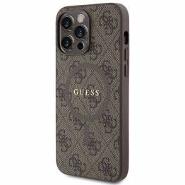  Guess 4G Collection Læder MagSafe Cover til iPhone 13 Pro Max - Brun