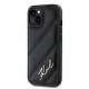 Karl Lagerfeld Diagonal Quiltet Skrift cover til iPhone 13 - sort