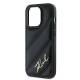 Karl Lagerfeld Diagonal Quiltet Skrift cover til iPhone 13 Pro Max - sort