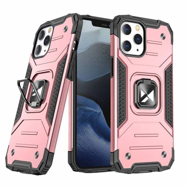 Wozinsky Ring Armor Case Kickstand Robust Dækning til iPhone 13 Pro Max i rosaguld