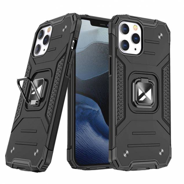 Wozinsky Ring Armor Case Kickstand Tough Rugged Cover til iPhone 13 Pro sort