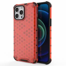 Honeycomb cover med TPU bumper til iPhone 13 Pro Max rød