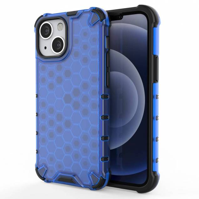 Honeycomb cover med TPU-bumper til iPhone 13 mini blå