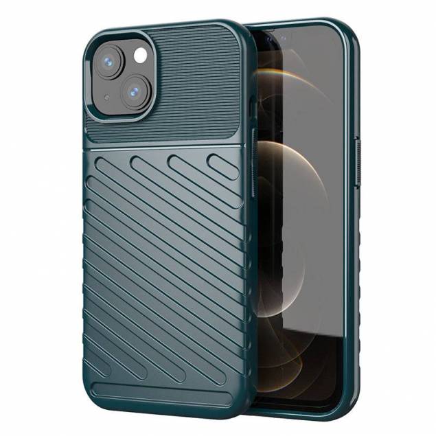 Thunder Case Fleksibel Robust Dæksel TPU Cover til iPhone 13 grøn