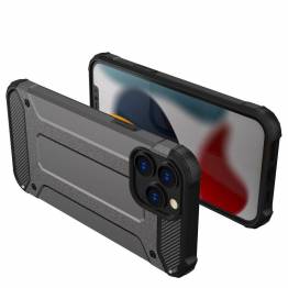  Hybrid Armor Tough Rugged Cover til iPhone 13 Pro Max sølv