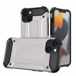 Hybrid Armor Tough Rugged Cover til iPhone 13 sølv