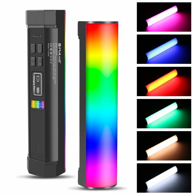 RGB Stick Light LED foto ljus med batteri och justerbar ljusstyrka - 17cm