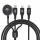 Dudao 3-i-1 multi-kabel med 100W USB-C, Lightning och Apple Watch - 1,2m