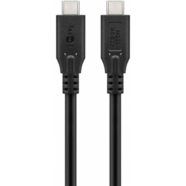 Goobay USB-C kabel 100W PD - USB4 - 40 Gbit/s - 2m - Svart