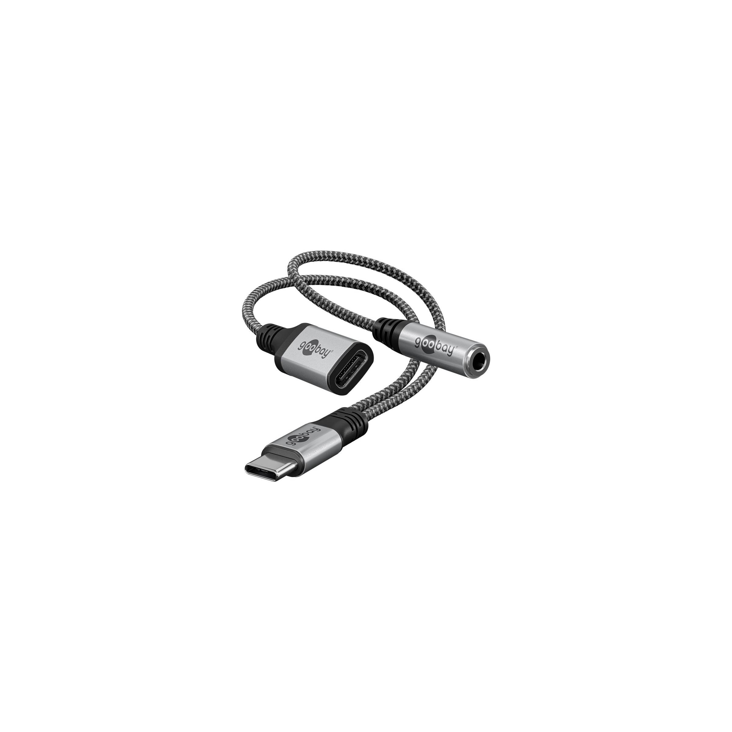 Goobay Usb C Till Mini Jack 3.5mm Hona Och Usb C Hona 60w 15cm