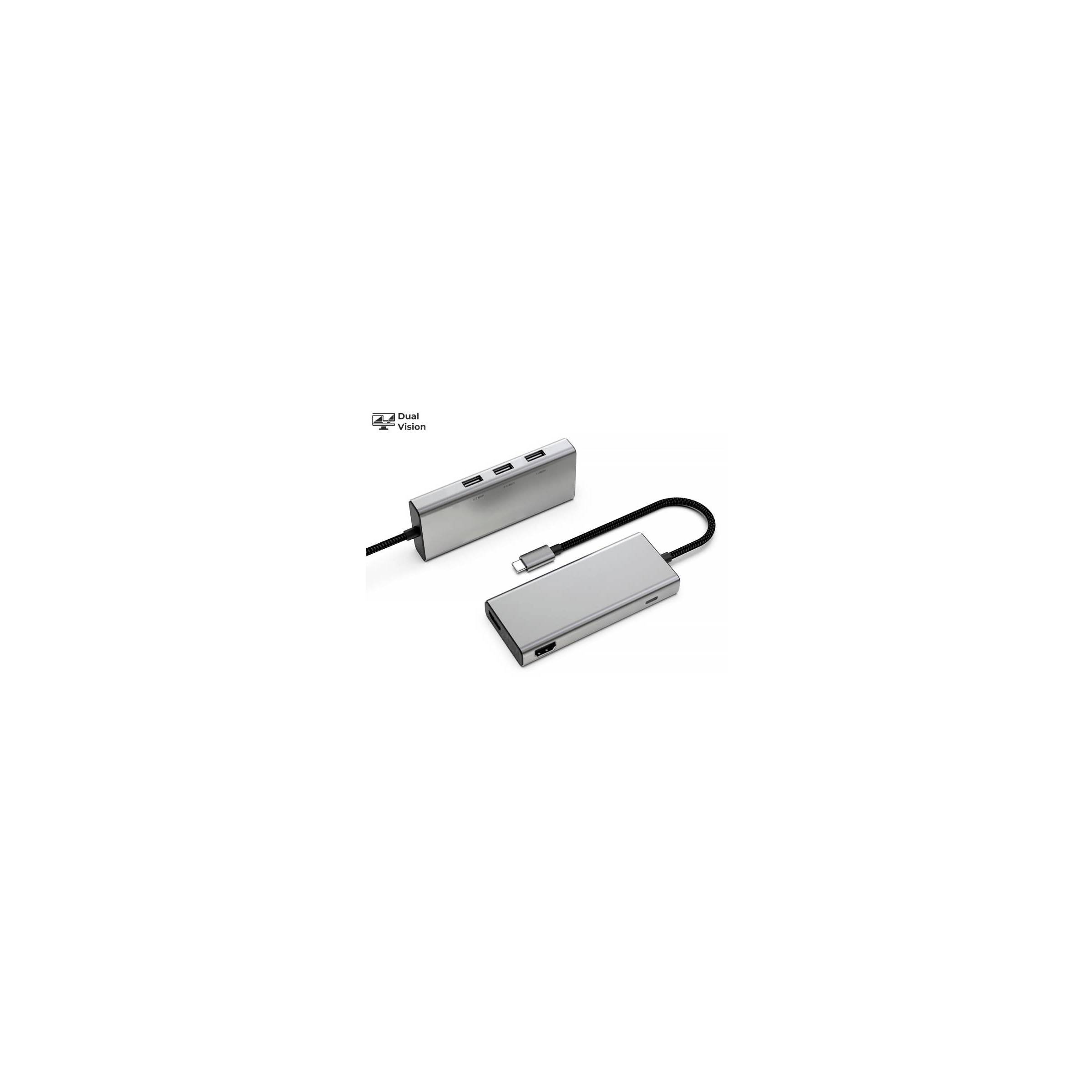 6 I 1 Usb C Dualvision Till 2 X Hdmi Extern Skarm På M1/m2/m3 Macbook