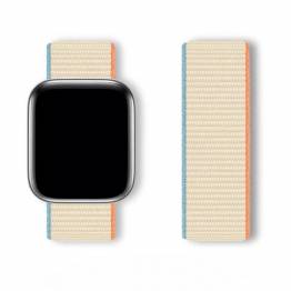 Sport nylon Loop rem till Apple Watch Ultra samt Watch 38/40/41/42mm - Beige/Blå/Orange